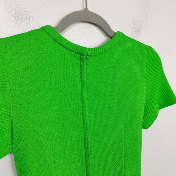 Vintage 60s Bobbie Brooks Dress Womens XS Lime Green Tie Waist Mod Retro FLAWS - Picture 8 of 10